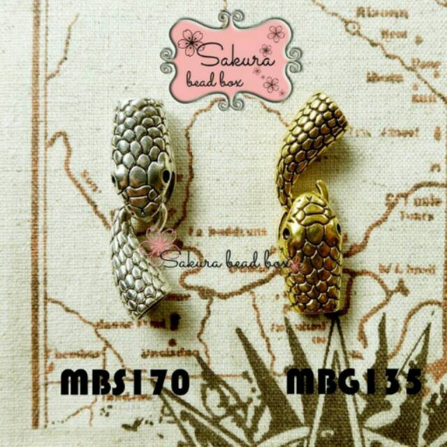 Bahan Aksesoris Gelang / Kalung Pengait Gelang Tali Kulit Kepala Ular