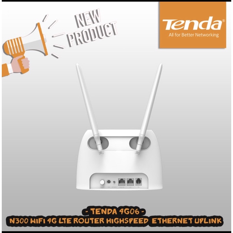 Tenda 4GO6 N300 4G LTE Router highspeed ethernet uplink