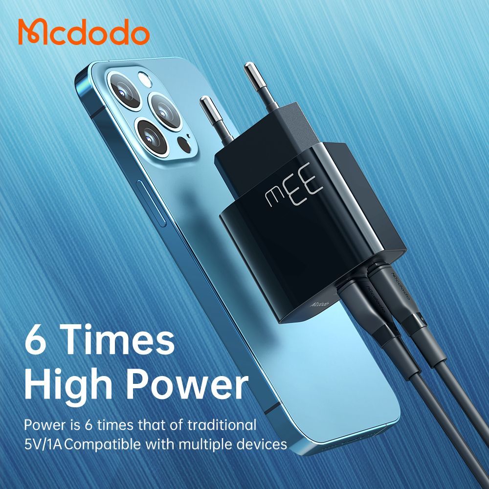 MCDODO ADAPTOR KEPALA CHARGER 33W PD+QC DUAL OUTPUT USB A + USB C