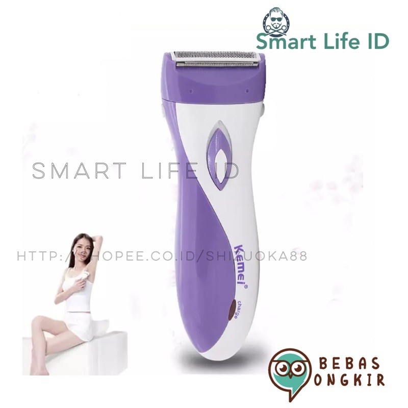 Kemei KM 3018 Alat Cukur Bulu Lady Shaver Woman Cukuran Wanita Mesin Cukuran Kemei KM-3018