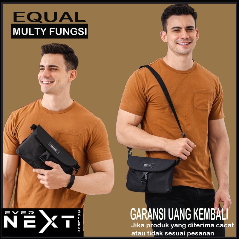 Sling bag pria kualitas premium clutch hand bag tas selempang slempang original cowok waistbag pria Equal series