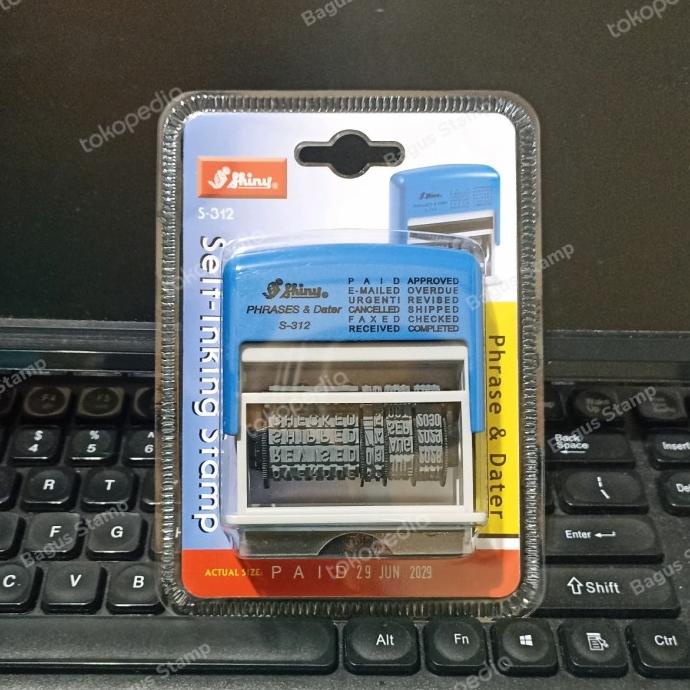 

monggo] Stempel Tanggalan Shiny S312 / S-312 (Self Ink) Phrases & Dater Stamp