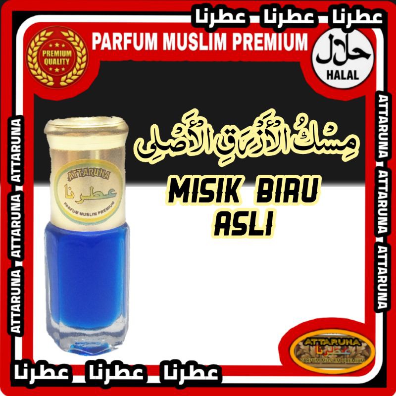 Asli misik biru parfum minyak wangi muslim misk azrak