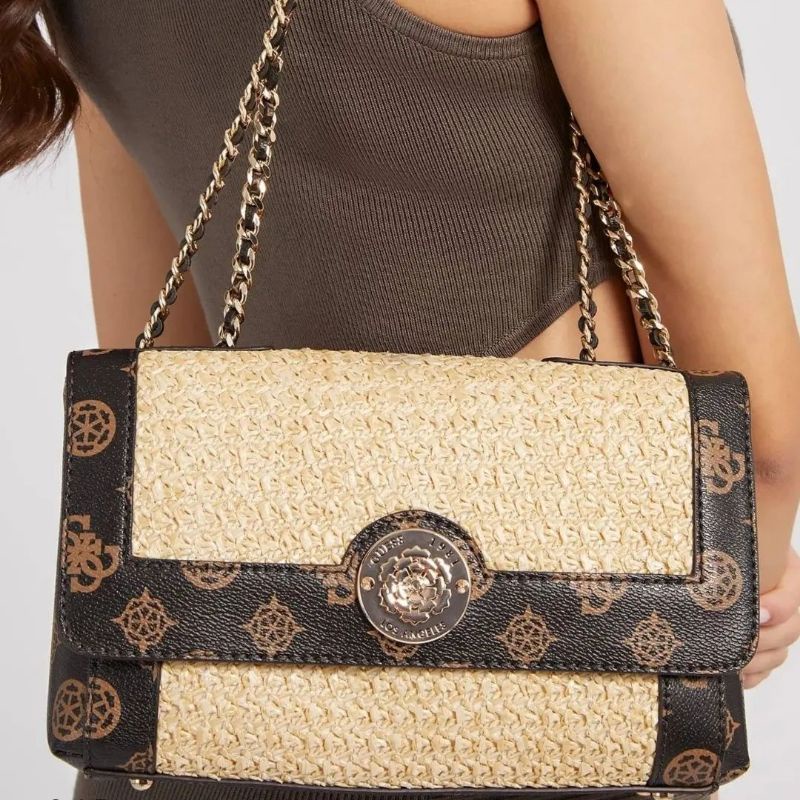 11.11 SALE | GUESSS Always Raffia Logo Convertible Crossbody Bag