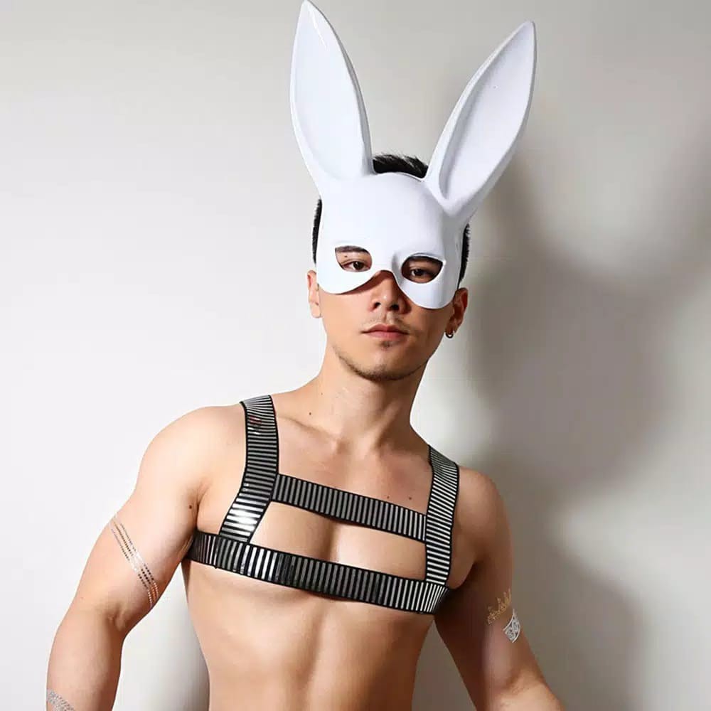 Topeng Pesta Telinga Kelinci Setengah Wajah - Rabbit Ear Mask Bunny Sexy Girl Party Playboy