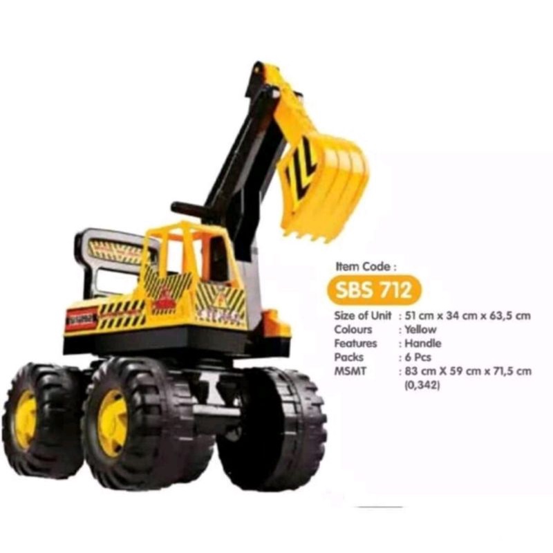 MAINAN ANAK SHP SBS 712 EXCAVATOR BESAR DORONG BEKO GALI PASIR BISA DI NAIKI