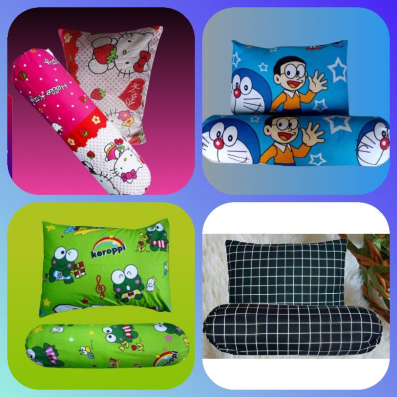 sarung bantal dan guling satu set