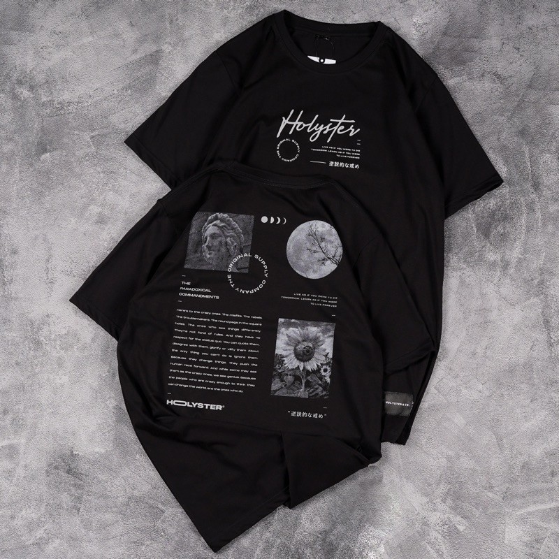 [N00063] REGULER Kaos Distro Motif Holyster Tulis Jalan