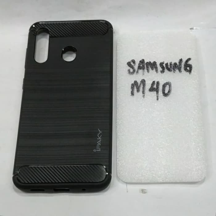 SAMSUNG M40 karet softcase ipaky silikon karet hitam mantap