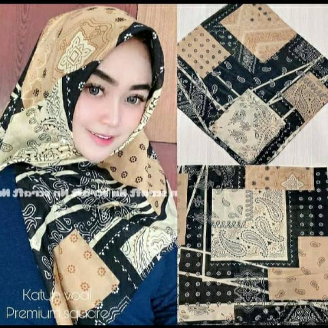 HIJAB SEGIEMPAT MOTIF TERBARU PREMIUM BY MUMTAZ / TEPI JAHIT
