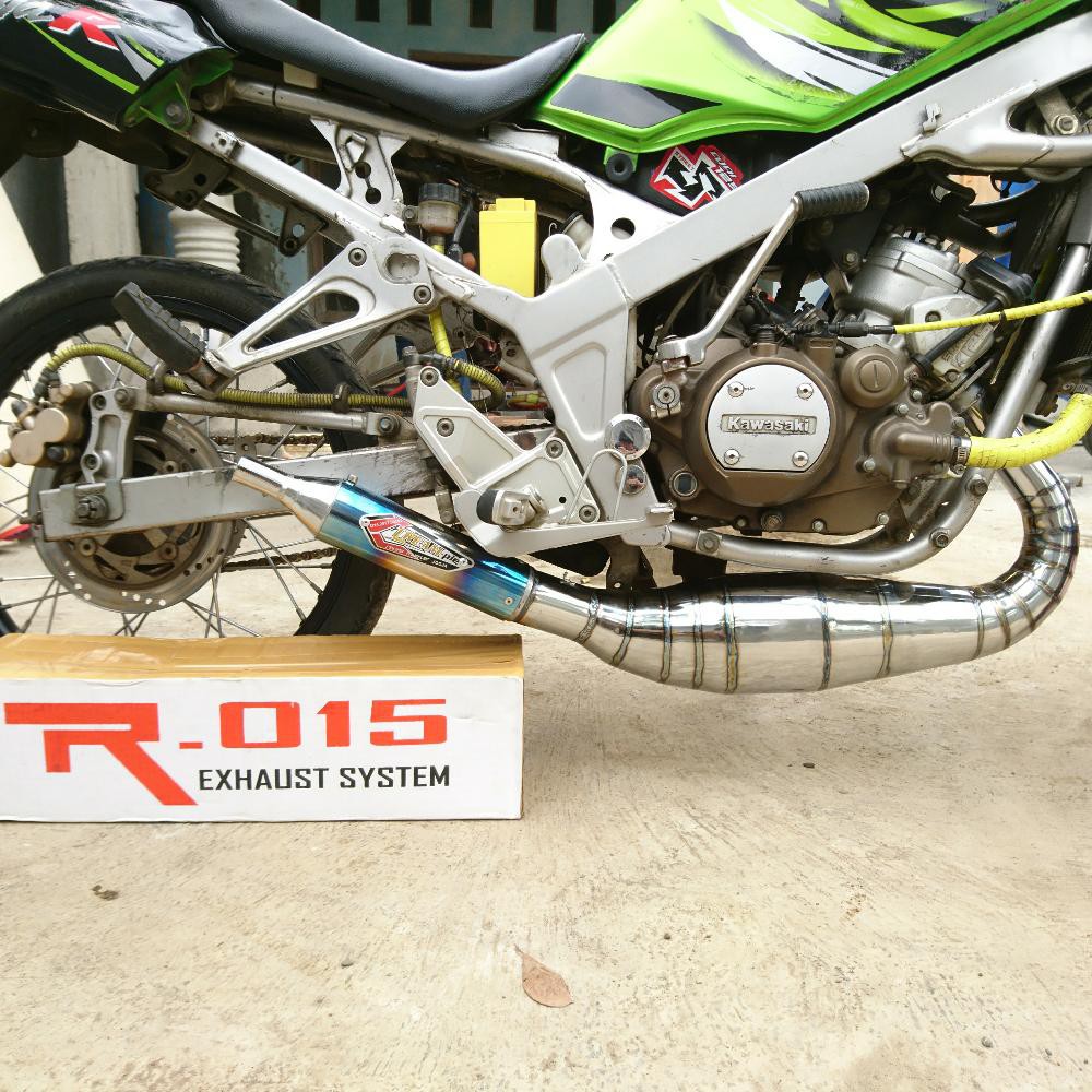 Knalpot Kolong Ninja 150 R - RR - SS Model 3v3 Creampie Blue Series Kualitas Terbaik Tinggal Pasang