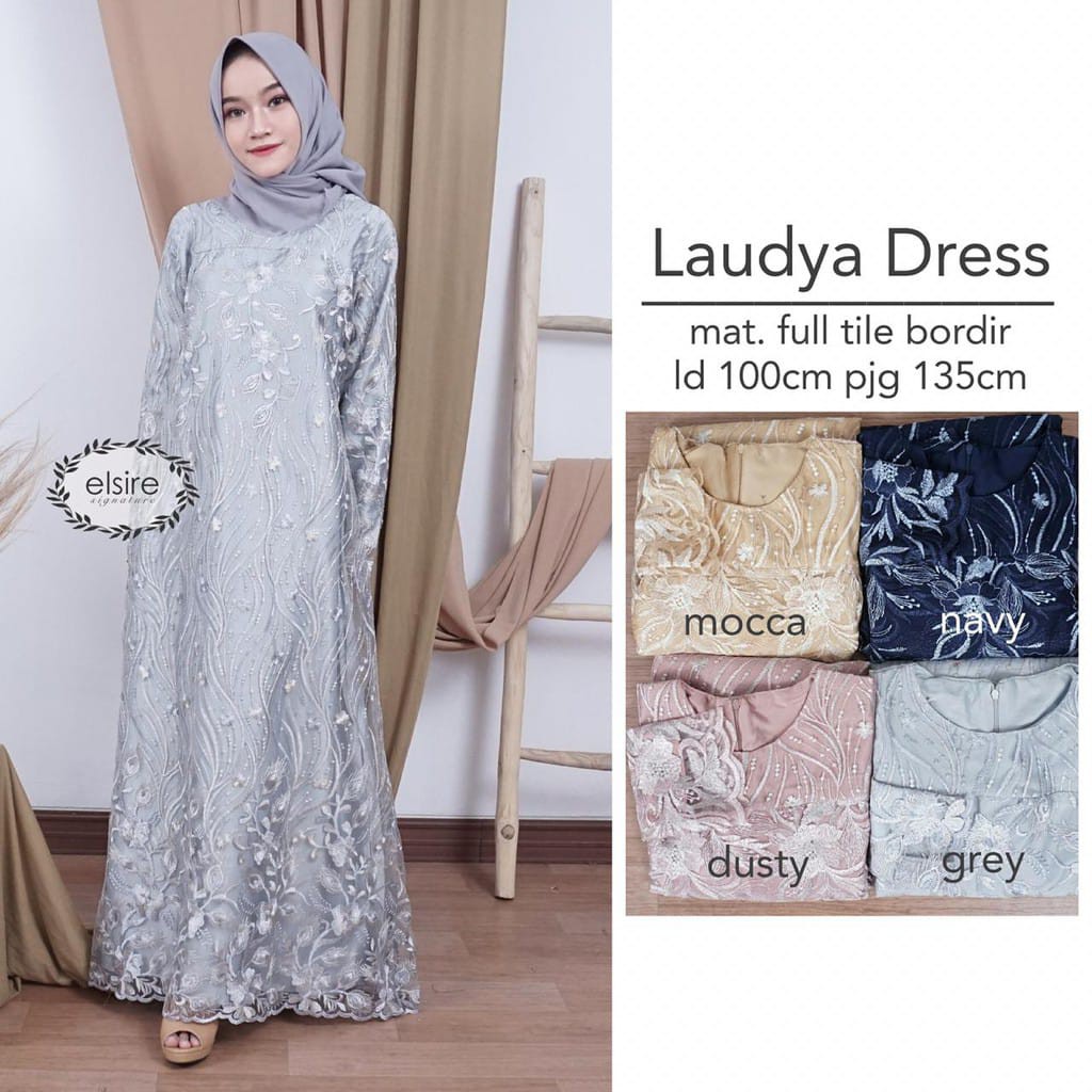 Laudya Long Dress / Long Dress Wanita / Gaun Pesta Long Dress Muslim / Dress Pesta / Dress Pesta Wan