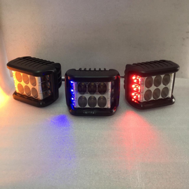 Lampu Tembak LED Motor 6 Led Dengan Senja Kedip Strobo Warna Merah atau