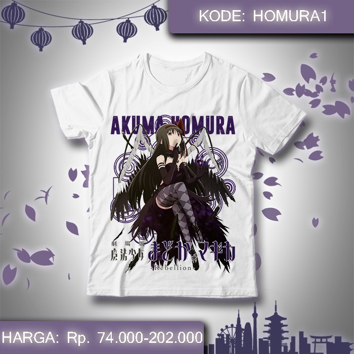 Baju Kaos Anime Mahou ShoujoMagica - Akuma Homura Akemi Madoka Devil