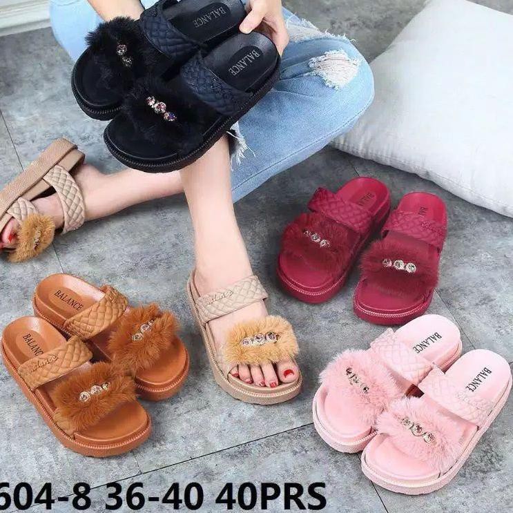 Terbagus.. SANDAL WANITA JELLY BULU MATA (IMPORT) BALANCE CMS-1604