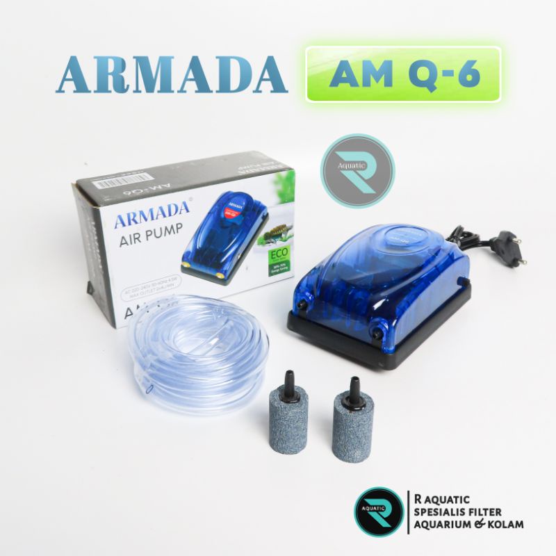 aerator 2lubang aquarium paket komplit armada am q6 slang airstone