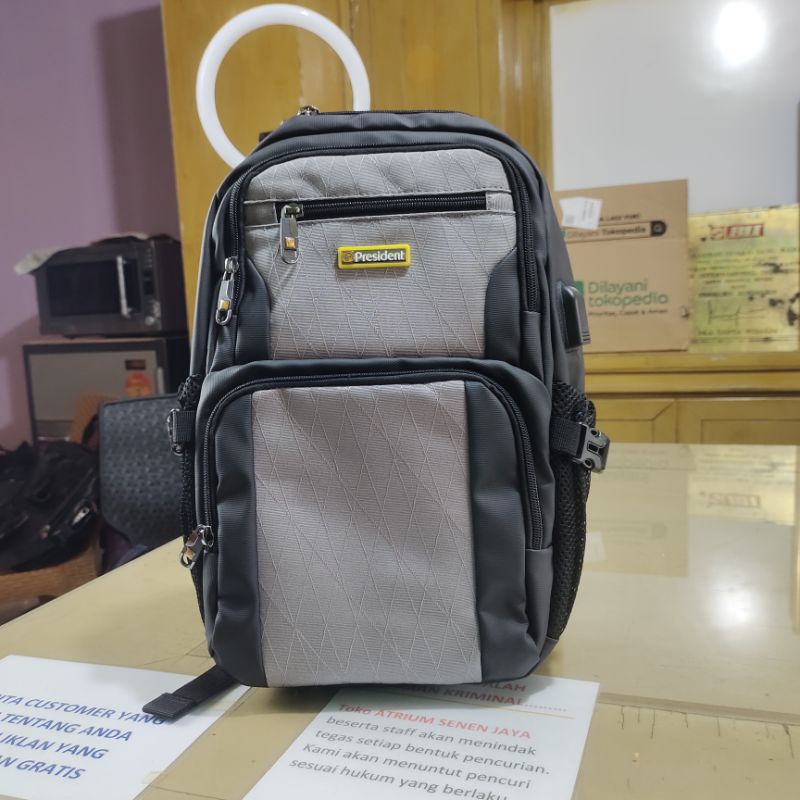 Tas ransel president original (6300) Bag pack - USB PORT