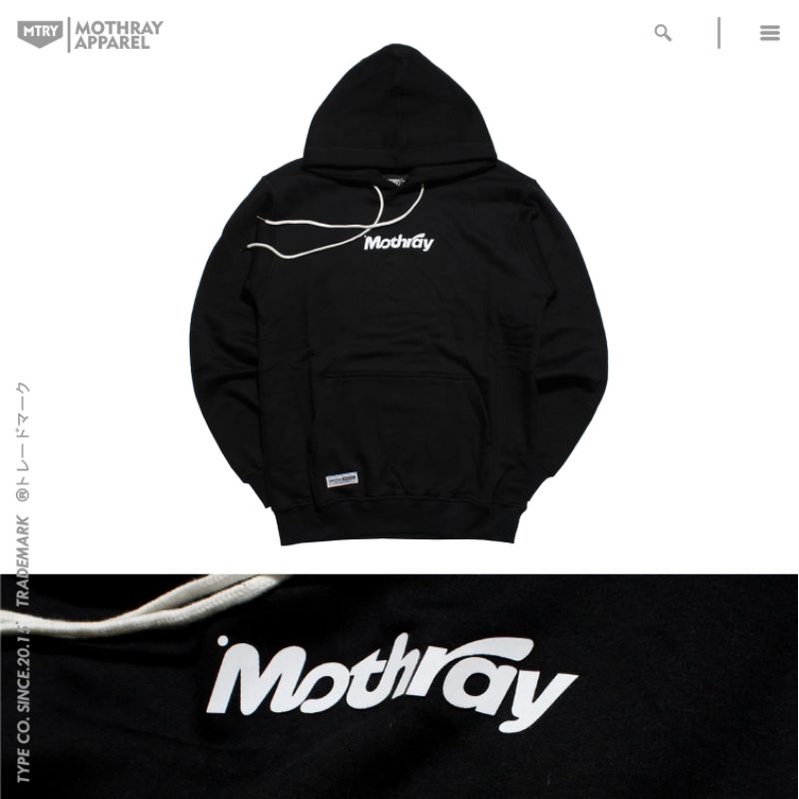 HOODIE HITAM MOTHRAY - MOTHRAY APPAREL