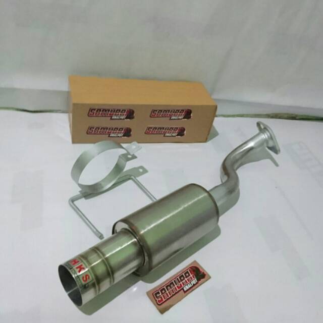 Knalpot HKS STAINLESS knalpot mobil BRIO knalpot bolt on BRIO HKS
