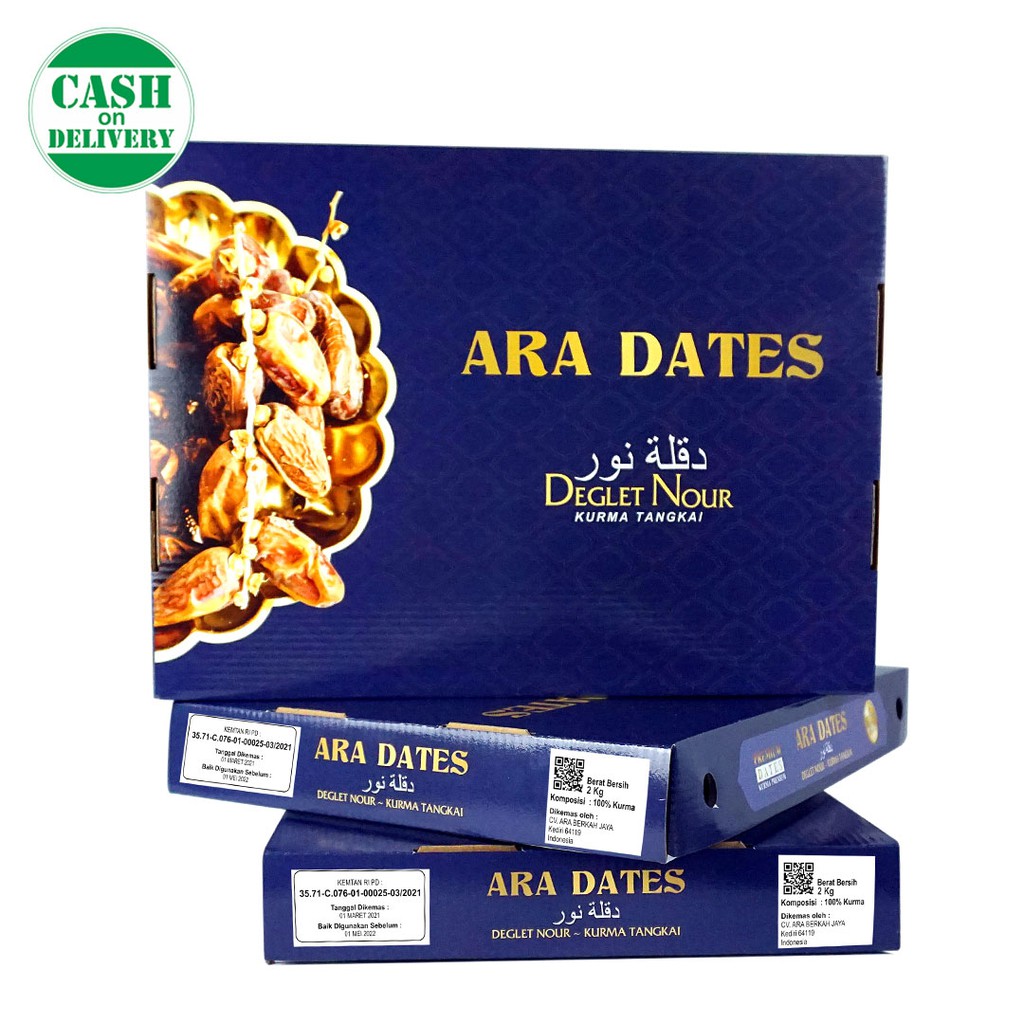 Kurma Tunisia Tangkai 2 kg ARA DATES KEMTAN PREMIUM Kurma Arab Lembut dan Segar