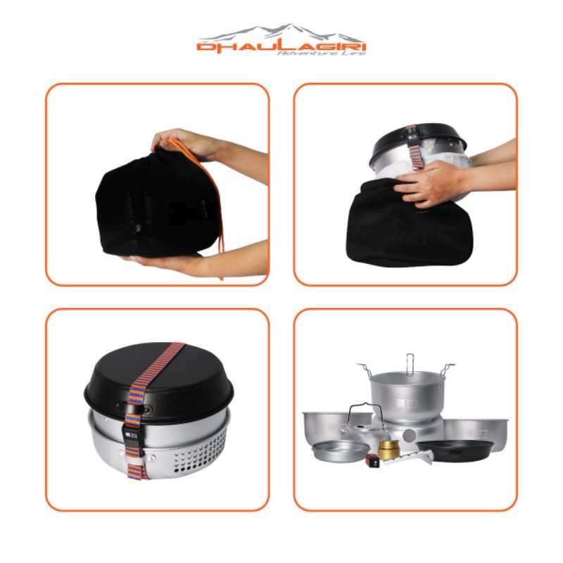 cooking set Dhaulagiri Storm cooker dhaulagiri extra 8 in 1 Cooking Set Paket Alat Masak Camping Dhaulagiri Storm Cooker