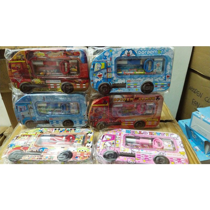 

Pencil case kaleng set whiteboard mobil bus