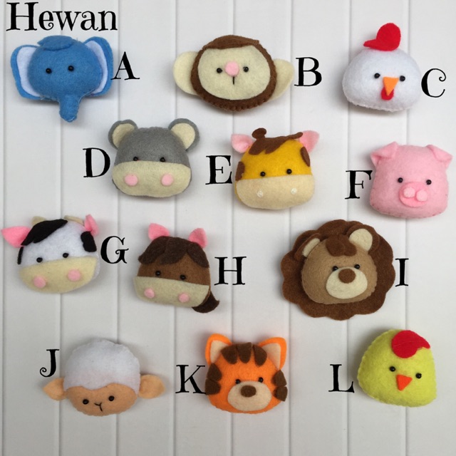 Boneka Flanel Karakter Hewan Lucu Gantungan Tas Kunci Tempelan Magnet Kulkas Souvenir Shopee Indonesia