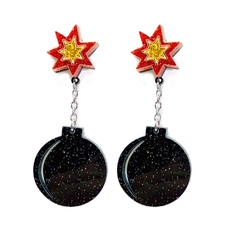 SIY  Boom Bomb Acrylic Earrings For Women Funny Female Toy Drop Earrings Jewerly Gift