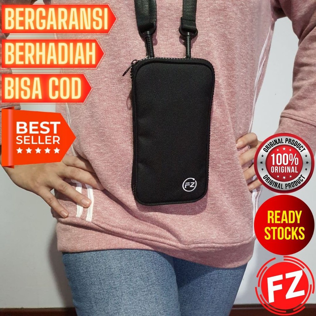 Dompet FZ Hanging Wallet HP Kartu Koin Dan Uang Gantung Leher Selempang Pria Wanita Serbaguna