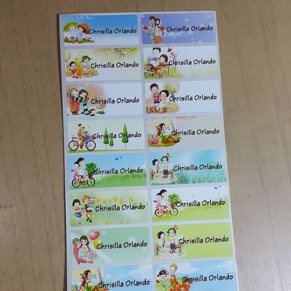 

Love Couple Label nama sticker label name waterproof