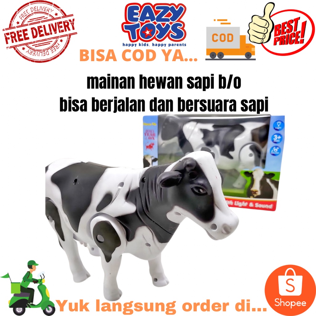 Mainan Anak - Milk Cow Sapi Perah Jalan Suara Sapi Light Sound