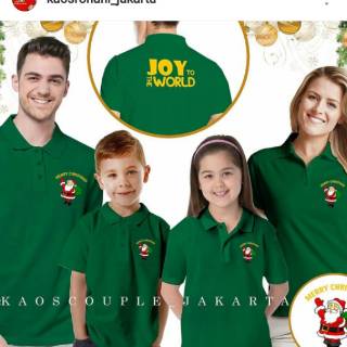  Kaos  Polo  Kerah Baju Natal  couple keluarga Ayah Ibu Anak 