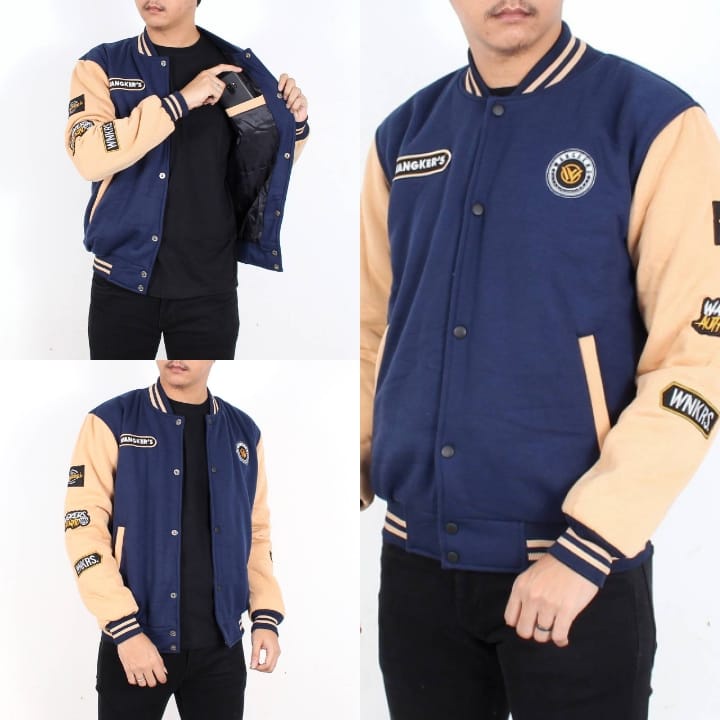 VARSITY JACKET VINTAGE BASEBALL ORIGINAL WANGKERS EMBLEM FULL BORDIR - JAKET VARSITY BASEBALL WANITA PRIA UNISEX