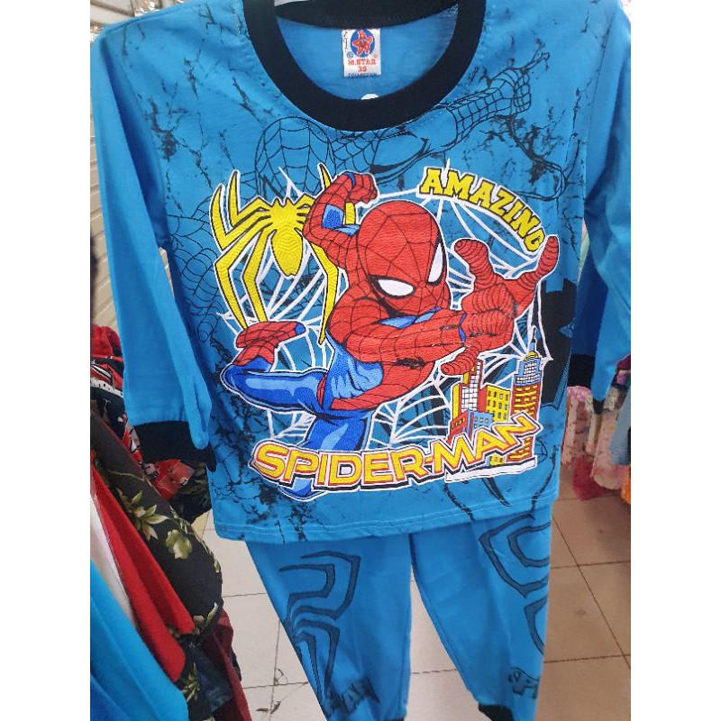 SETELAN BAJU ANAK SPIDERMAN LENGAN PANJANG