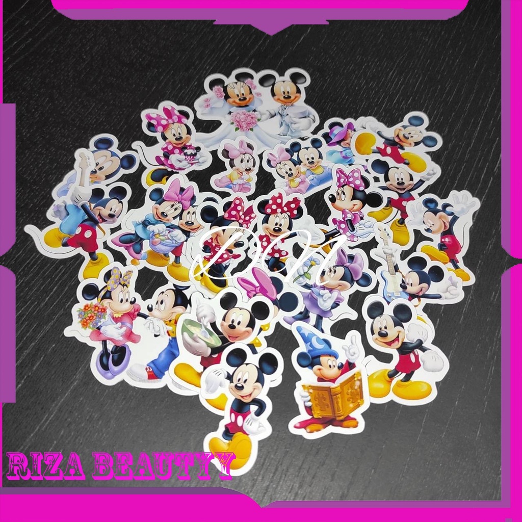 

21pcs Stiker Karakter Mickey Mouse Sticker Kertas Disney Mini Mickey Mouse