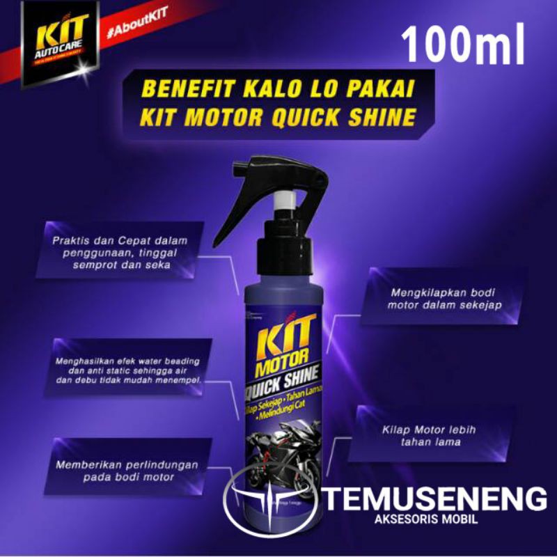 Tahan 1 Minggu Kit Motor Quick Shine Spray Pump 100Ml Praktis Pengkilap Body Motor Murah Terlihat Glossy