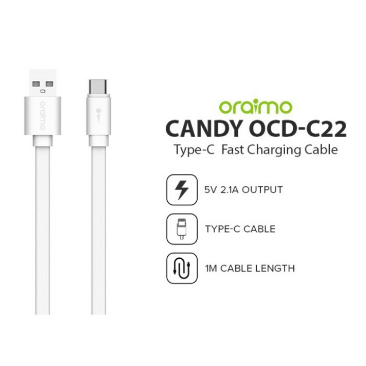 Oraimo USB Kabel Data OCD C22 Type C Fast Charging (Toples Isi 30pcs)