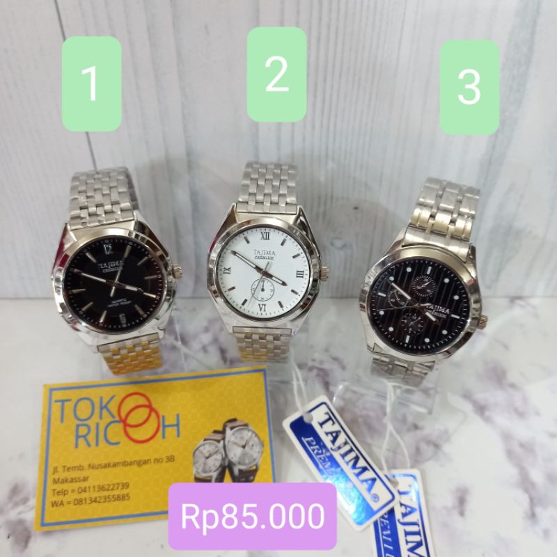(Toko Ricoh) Original TAJIMA PREMIUM watch / jam tangan pria bahan stainless.