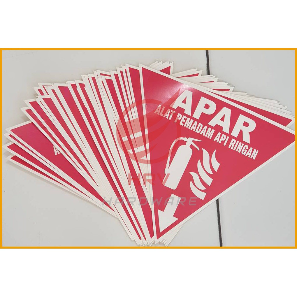 Sticker Segitiga Apar Penanda alat pemadam Api Rambu Tabung APAR Size 25x25x25 cm Vinyl