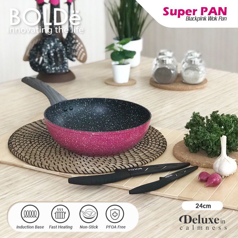 WOK ( WAJAN ) 24 cm, Granite BLACKPINK Original BOLDe