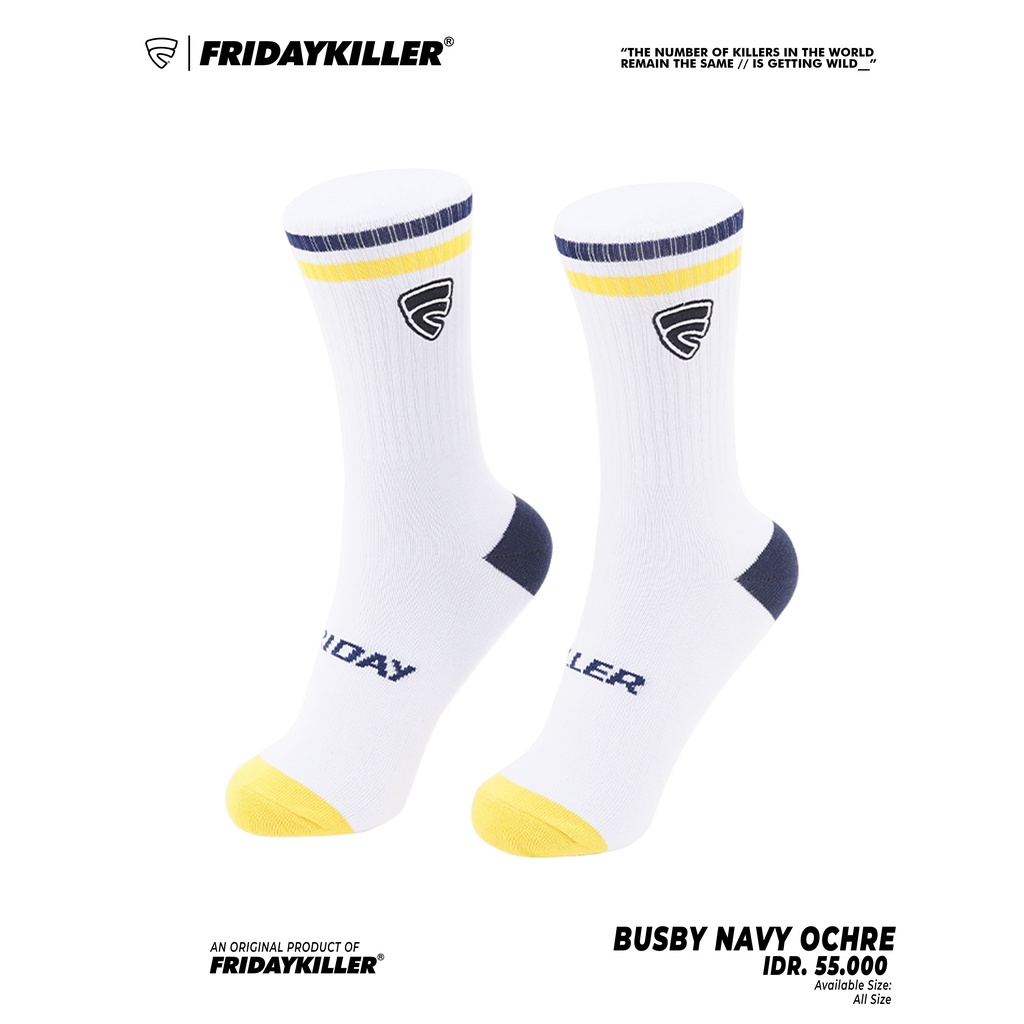 KAOS KAKI FRIDAY KILLER | BUSBY NAVY OCHRE