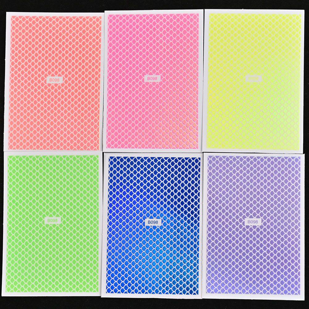 MXBEAUTY 3d Nail Art Sticker Set 12pcs Fashion Hologram Garis Desain Kerut Laser Dekorasi Kuku Perekat Diri Melubangi Patch Kuku