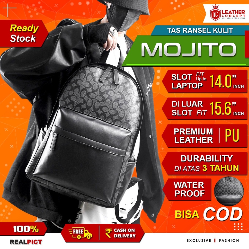 Tas Ransel Kulit Pria Tas Backpack Pria Tas Kulit Pria MOJITO