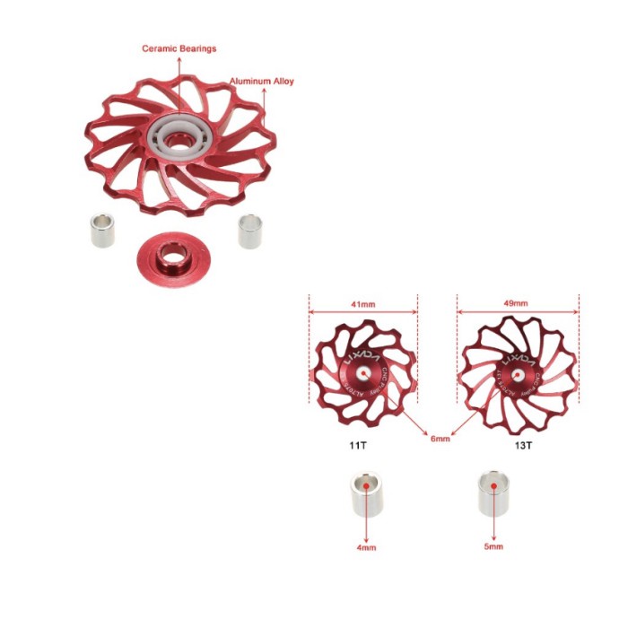 Pulley Lixada Keramic Derailleur CNC 7075 - 11T Bearing keramik