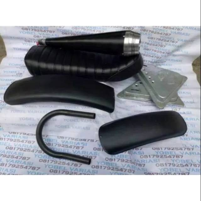 Paket japstyle motor custom non tangki hitam