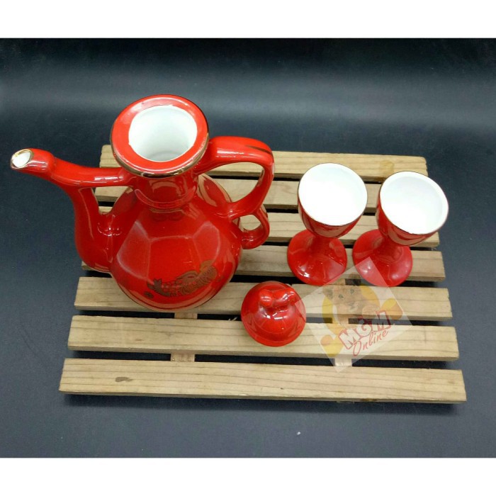 Chinese Tea set wedding - set gelas teh shuang xi gelas dgn GIFT BOX