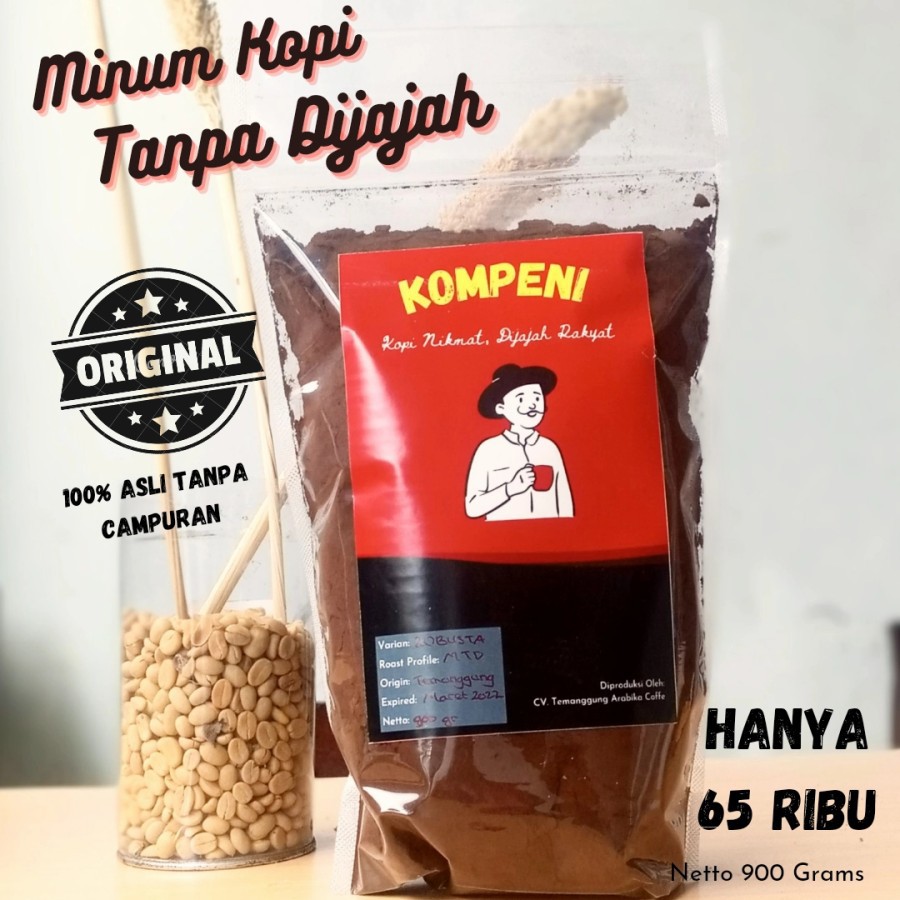 

KOPI ROBUSTA BUBUK 900 GRAMS I Roasted Coffee I Kopi Kompeni Terakopie Robusta 100% Asli