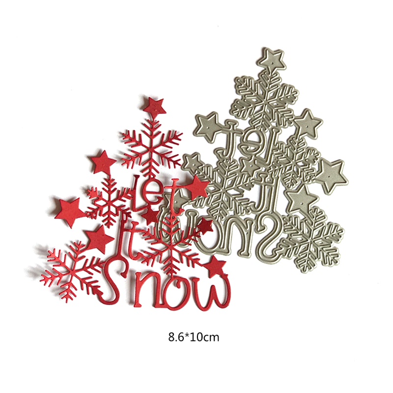 Cetakan Stensil Cutting Dies Motif Pohon Natal Snowflake Bahan Metal Untuk Scrapbook / Craft DIY / Embossing