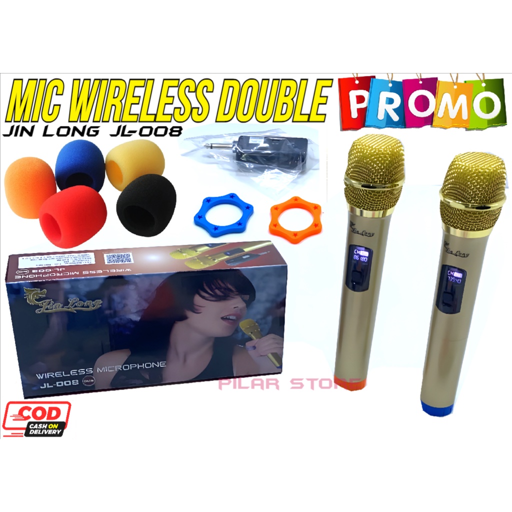 Microphone Profesional Wireless Mic Double FLECO M-12 / M-13 MIKROFON BLUETOOTH ORIGINAL FLECO / JINLONG JL-008