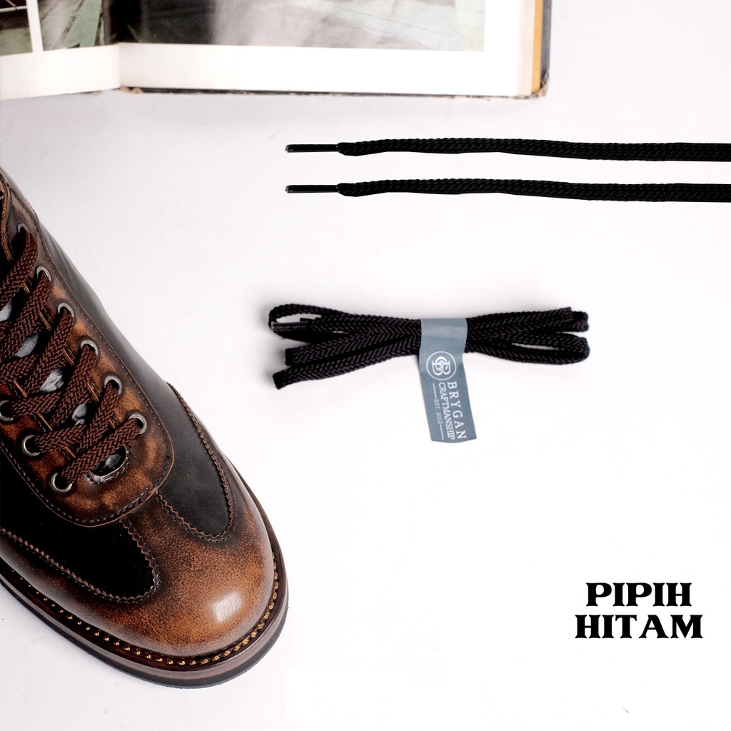 Brygan Craftmanship - Tali Sepatu Pipih Gepeng Hitam